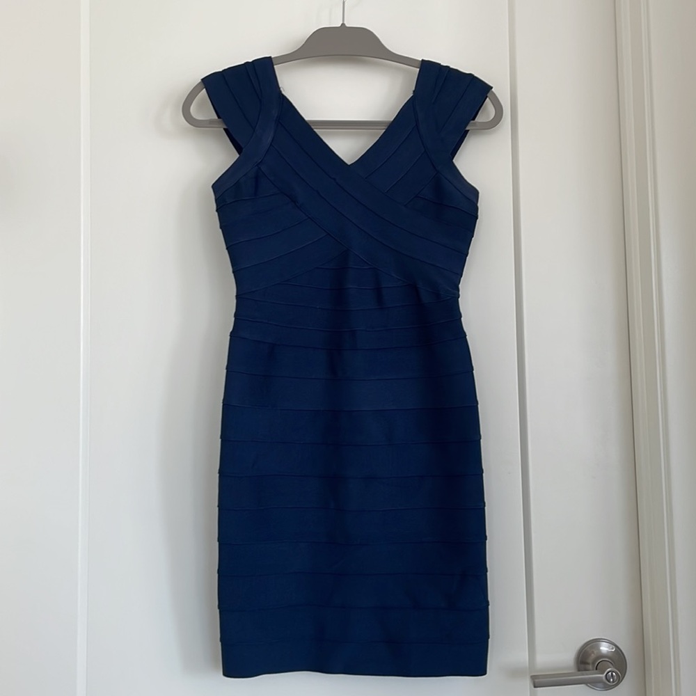 Navy blue bandage dress size small